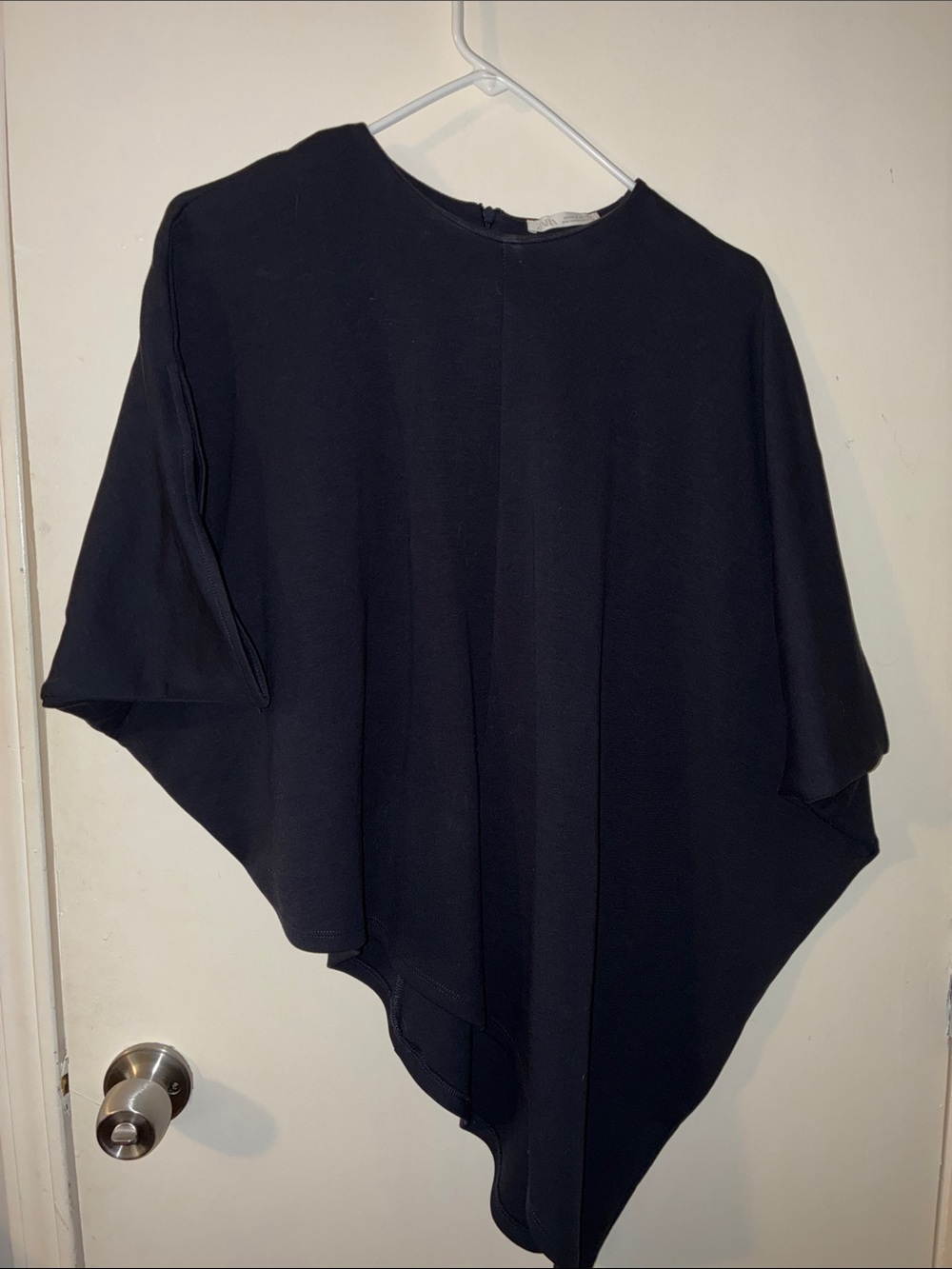 Zara Navy Asymmetric Draped Tunic, M